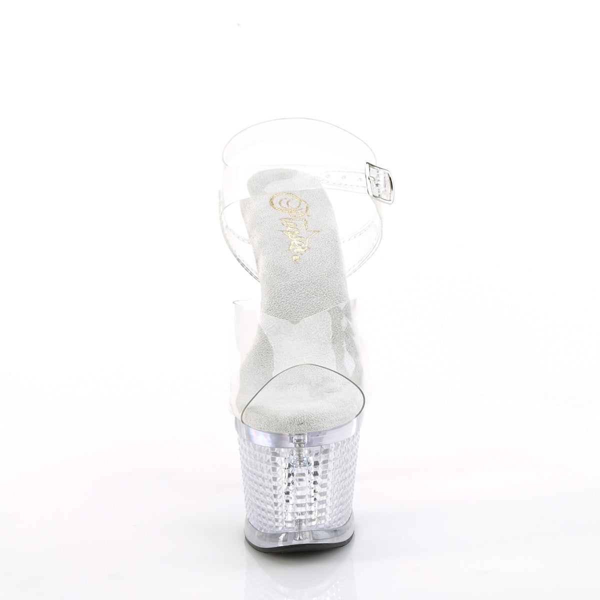 7" Heel, 3" Textured LED Illuminated Ankle Strap Sandal (Pleaser FDANCE708SPEC/C/M)