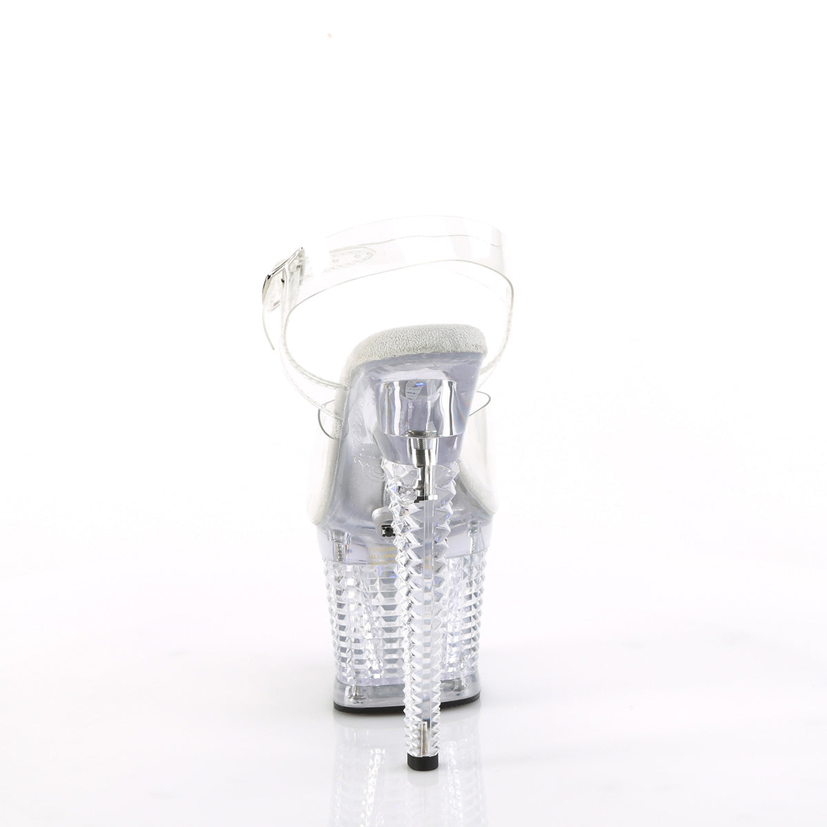 7" Heel, 3" Textured LED Illuminated Ankle Strap Sandal (Pleaser FDANCE708SPEC/C/M)