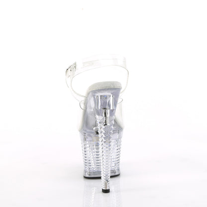 7" Heel, 3" Textured LED Illuminated Ankle Strap Sandal (Pleaser FDANCE708SPEC/C/M)