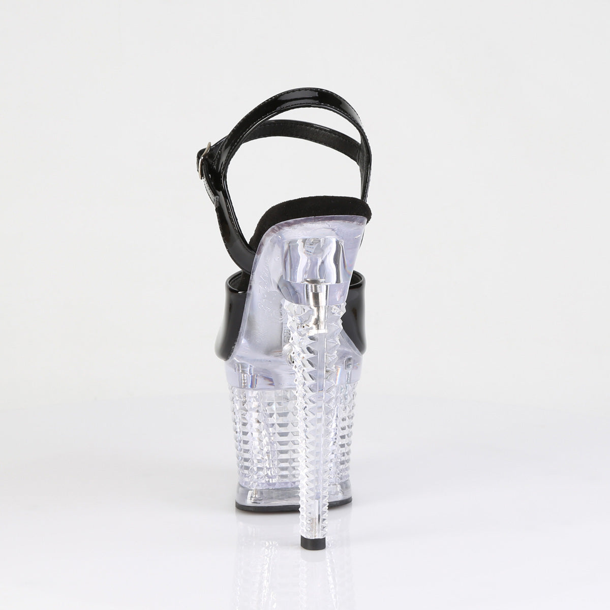 7" Heel, 3" Textured PF LED Illuminated Ankle Strap Sandal (Pleaser FDANCE709SPEC/B/C)