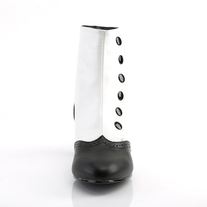 2" Heel Button Spat Ankle Boot (Bordello FLO1023/WB/PU)