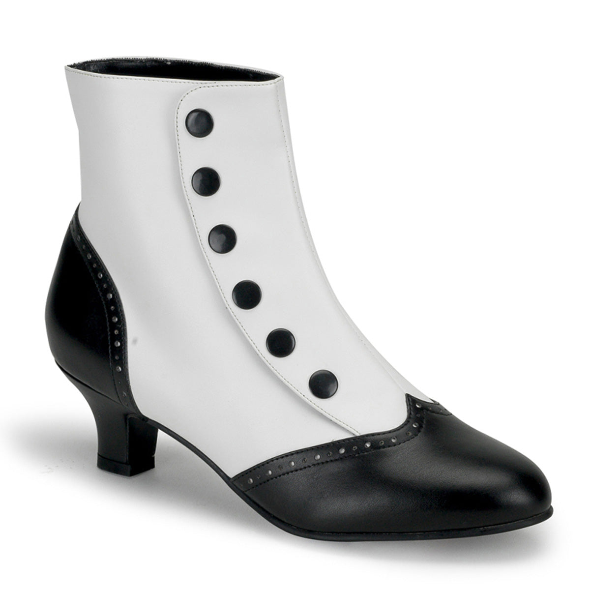 2" Heel Button Spat Ankle Boot (Bordello FLO1023/WB/PU)