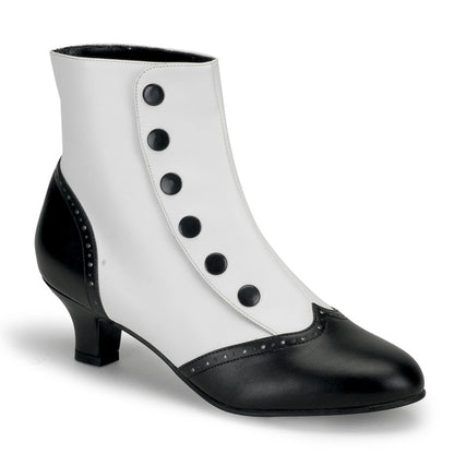 2" Heel Button Spat Ankle Boot (Bordello FLO1023/WB/PU)