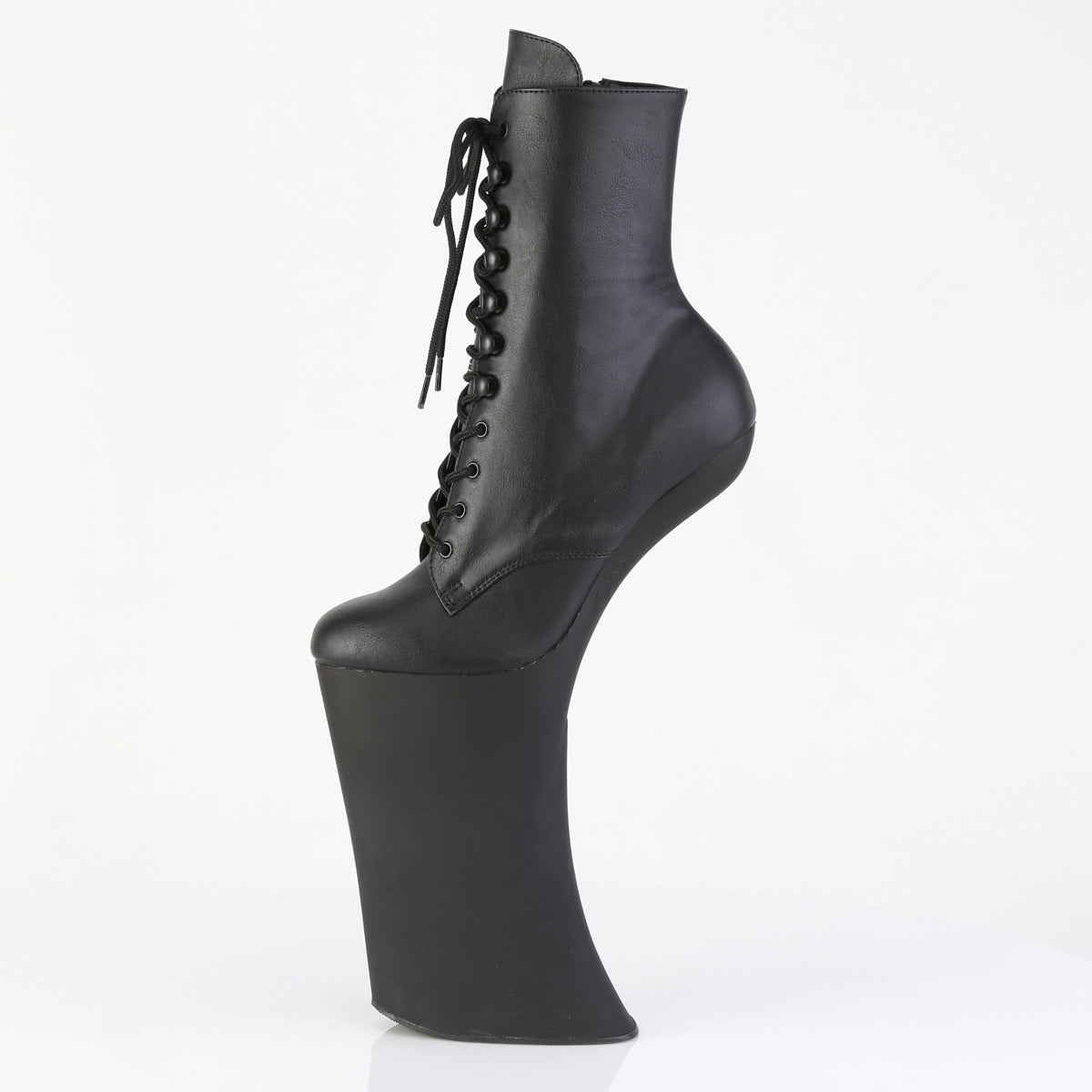 11" Heelless, 6 1/4" PF Lace-Up Front Ankle Boot, Inside Zip (Pleaser FOR1020/B/M)
