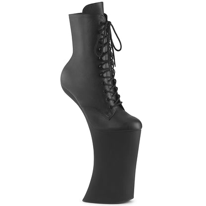 11" Heelless, 6 1/4" PF Lace-Up Front Ankle Boot, Inside Zip (Pleaser FOR1020/B/M)