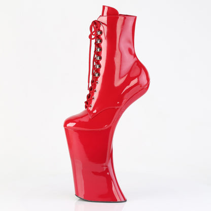 11" Heelless, 6 1/4" PF Lace-Up Front Ankle Boot, Inside Zip (Pleaser FOR1020/B/M)