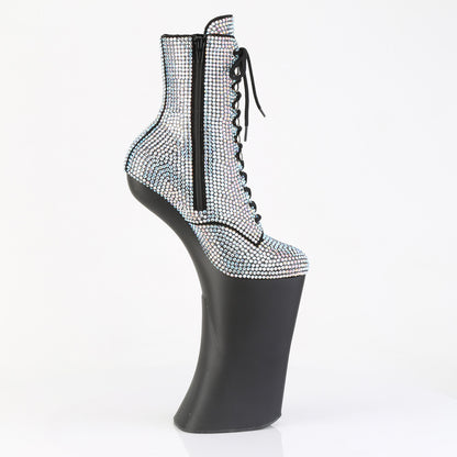 11" Heelless, 6 1/4" PF RS Embellished Ankle Boot, Side Zip (Pleaser FOR1020RS/SRS/B)