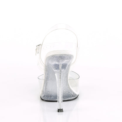 4 1/2" Heel Ankle Strap Sandal w/ Mini Glitters/Silv (Fabulicious GALA08MG/C/M)
