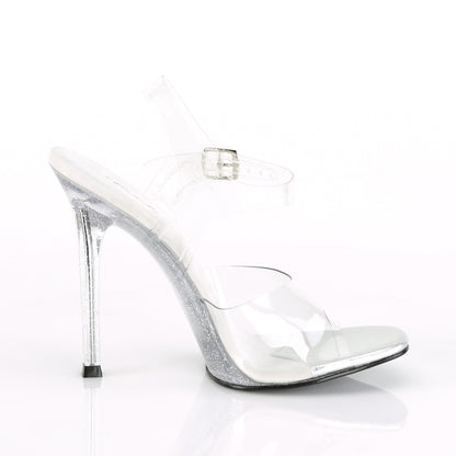 4 1/2" Heel Ankle Strap Sandal w/ Mini Glitters/Silv (Fabulicious GALA08MG/C/M)