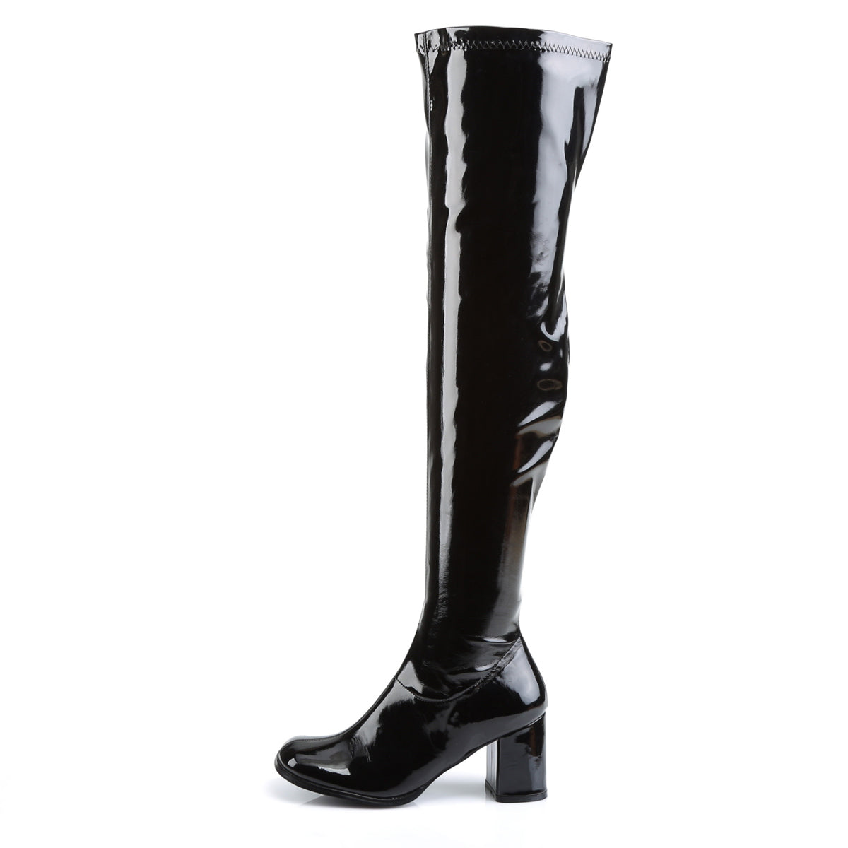 3" Block Heel, Gogo Over-the-Knee Boot, Side Zip (Funtasma GOGO3000/B)