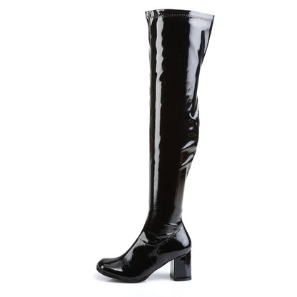 3" Block Heel, Gogo Over-the-Knee Boot, Side Zip (Funtasma GOGO3000/B)