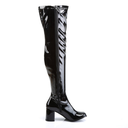 3" Block Heel, Gogo Over-the-Knee Boot, Side Zip (Funtasma GOGO3000/B)