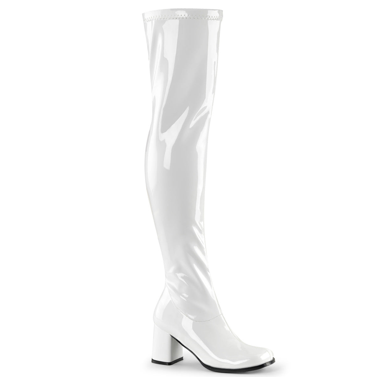 3" Block Heel, Gogo Over-the-Knee Boot, Side Zip (Funtasma GOGO3000/B)