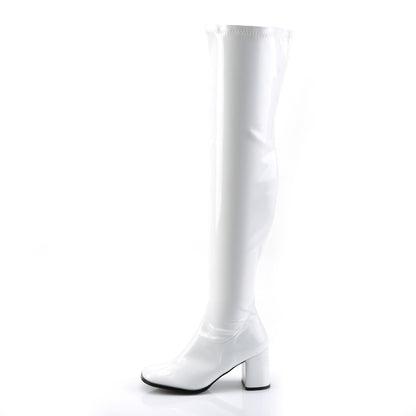 3" Block Heel, Gogo Over-the-Knee Boot, Side Zip (Funtasma GOGO3000/B)