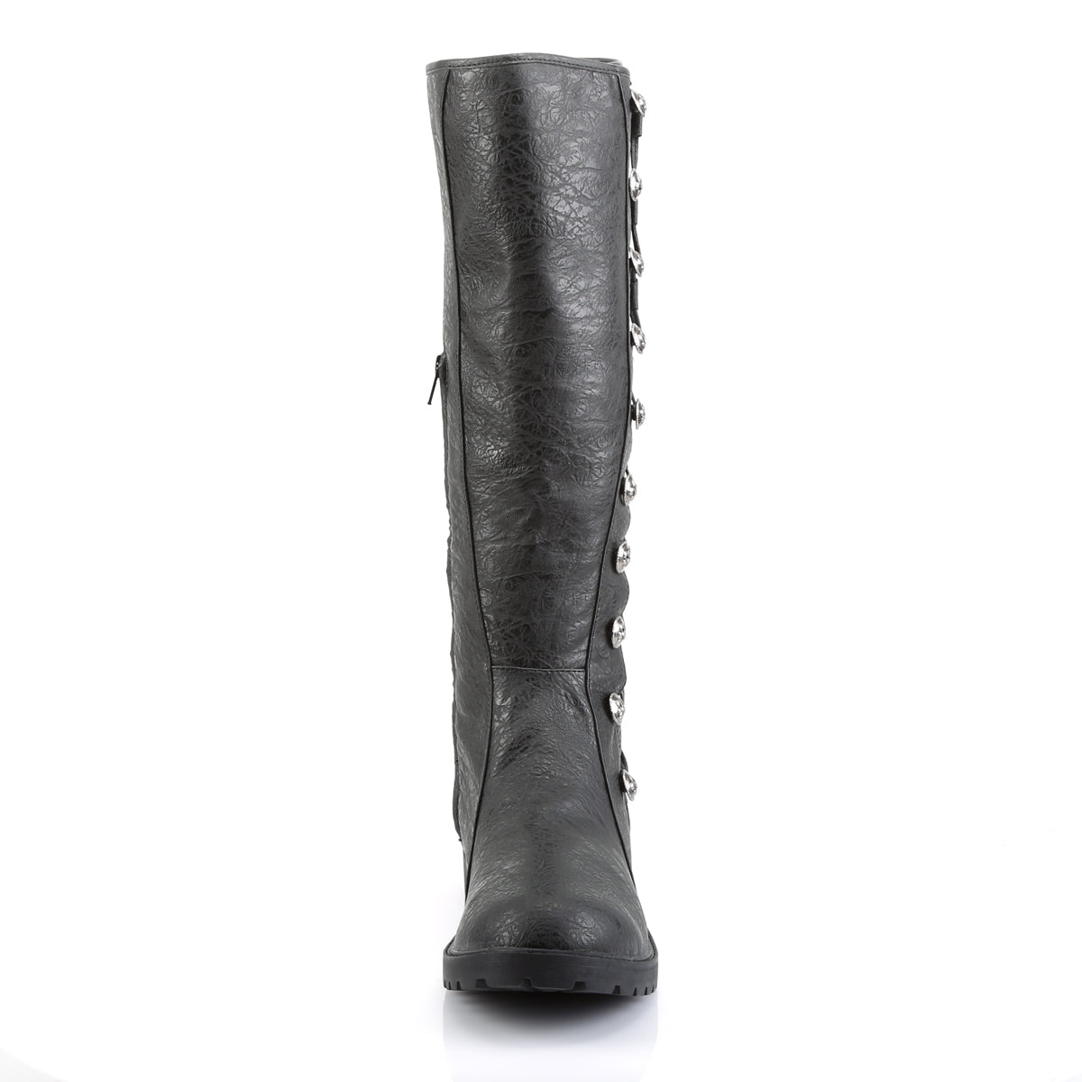 1 1/2" Heel Men's Knee High Boot w/ Button Lace-up, Zip (Funtasma GOTH109/BPU)