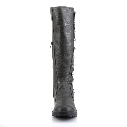1 1/2" Heel Men's Knee High Boot w/ Button Lace-up, Zip (Funtasma GOTH109/BPU)