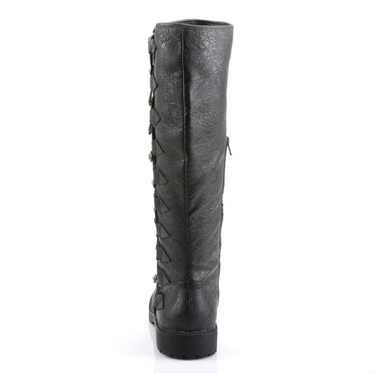 1 1/2" Heel Men's Knee High Boot w/ Button Lace-up, Zip (Funtasma GOTH109/BPU)