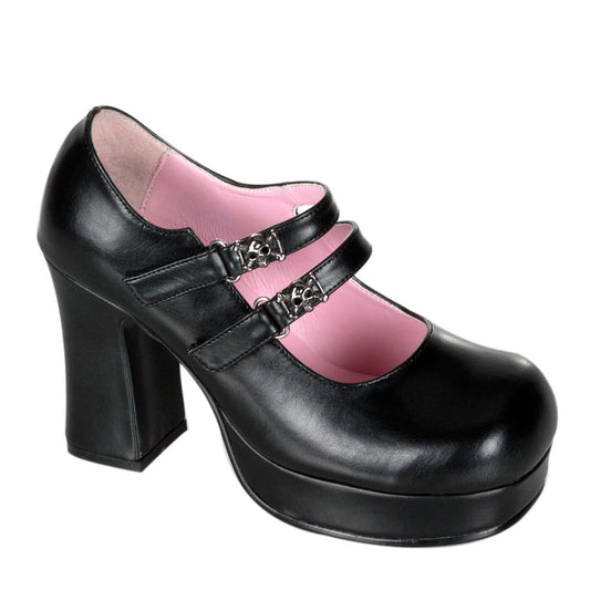 3 3/4" Heel, 1" PF Goth Punk Lolita Skull Studded MJ (Demonia GOT09/B/PU)