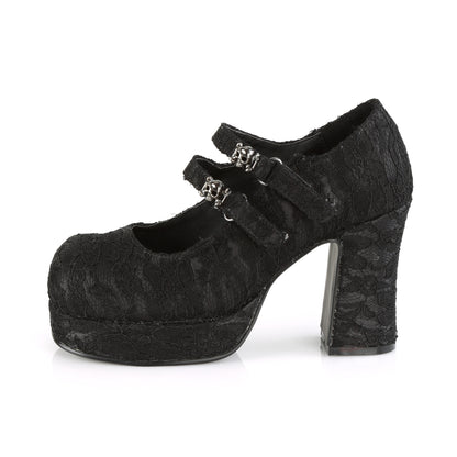 3 3/4" Heel, 1" PF Goth Punk Lolita Skull Studded MJ (Demonia GOT09/B/PU)