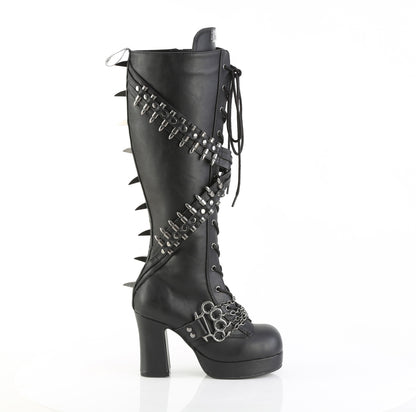 3 3/4" Heel, 1 1/4" PF Knee High Boot, Side Zip (Demonia GOT108/BVL)