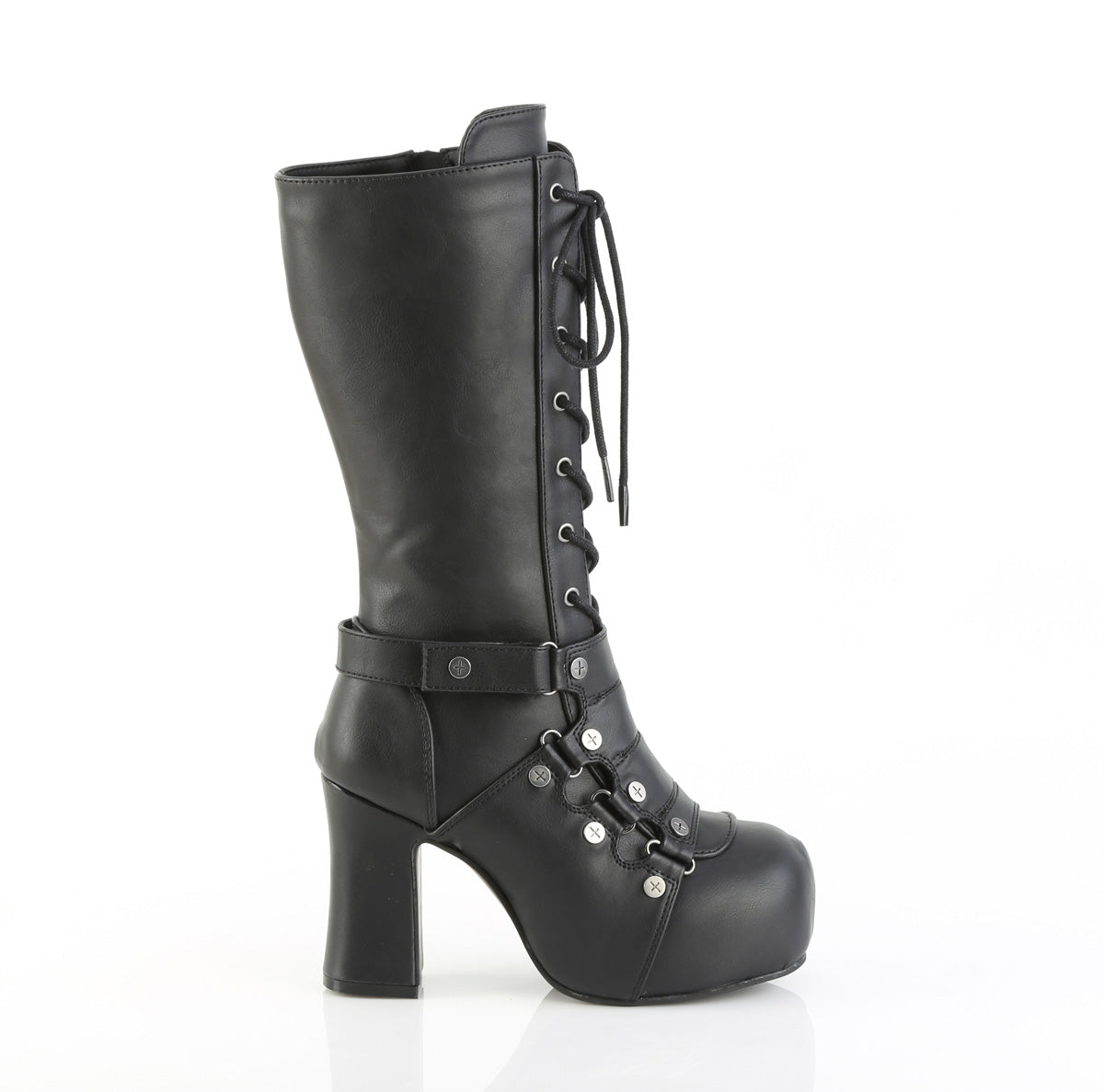 3 3/4" Heel, 1 1/4" PF Mid-Calf Boot, Side Zip (Demonia GOT152/BVL)