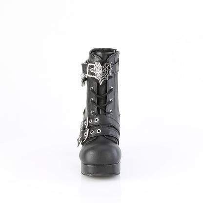 3 3/4" Heel, 1 1/4" PF Lace-Up  Mid-Calf Boot, Inside Zip (Demonia GOT66/BVL)