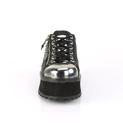 2 3/4" Platform Lace-Up Shoe W/ Metal Toe Cap (Demonia GRAD04/BVL)