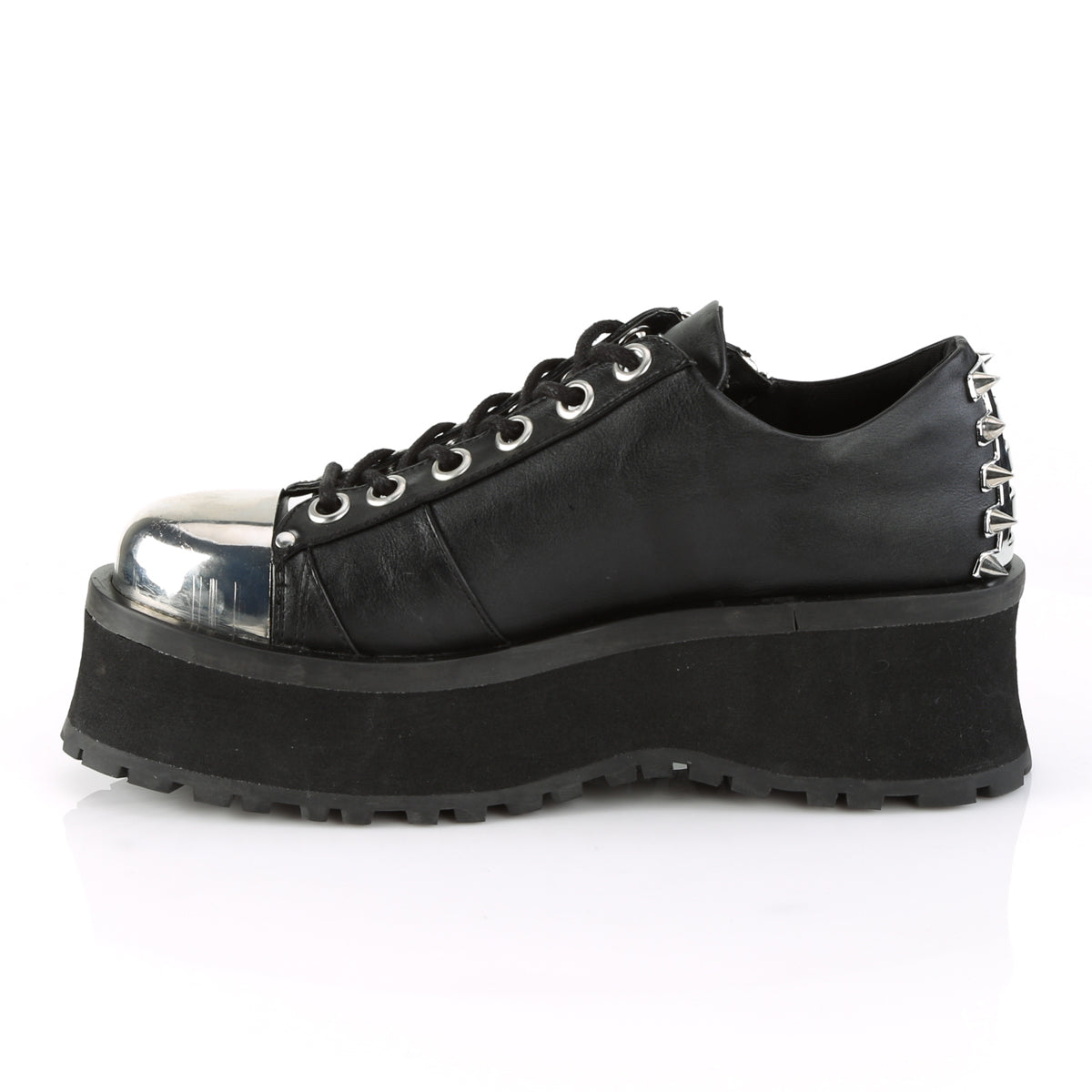 2 3/4" Platform Lace-Up Shoe W/ Metal Toe Cap (Demonia GRAD04/BVL)
