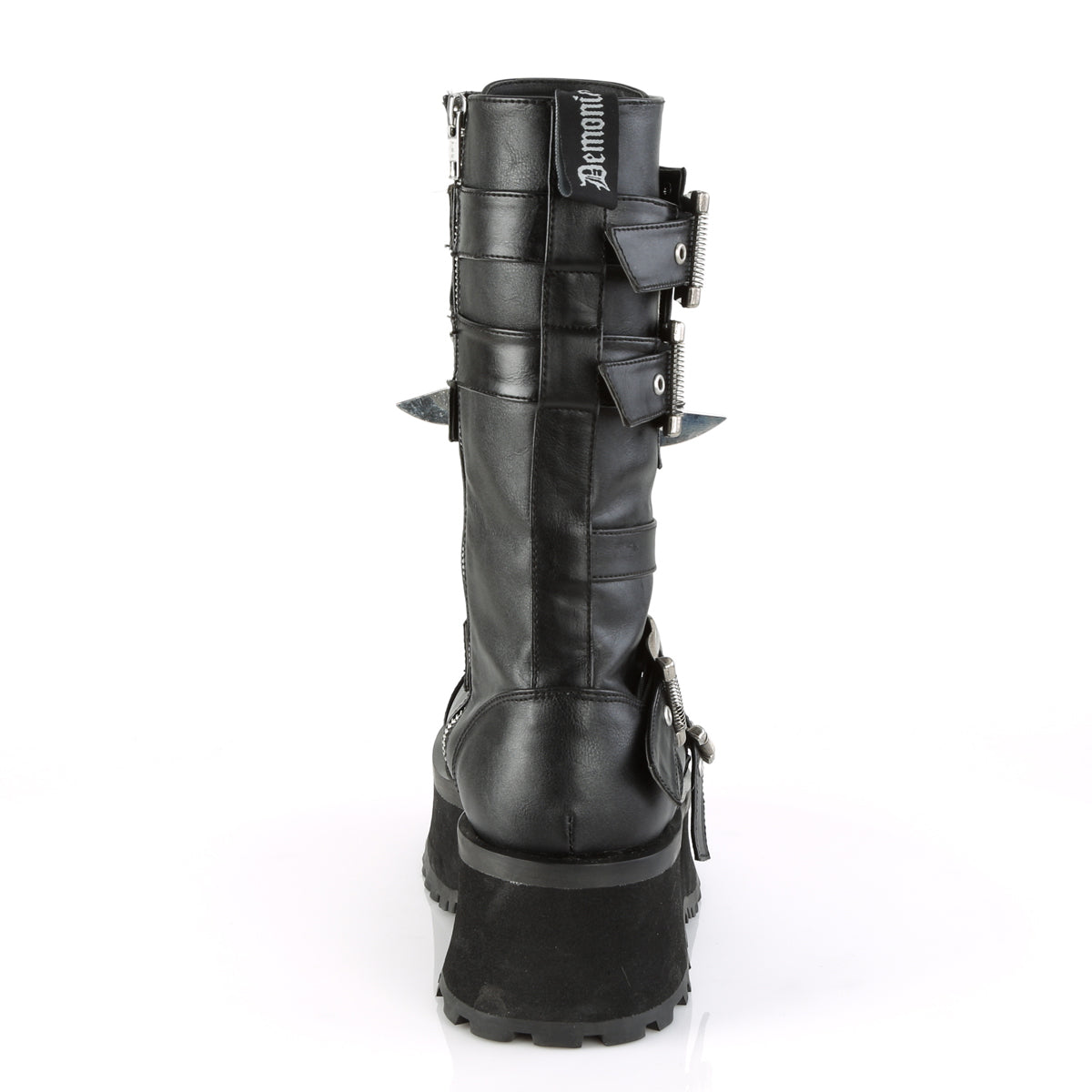 2 3/4" PF Lace-Up Mid-CalfBoot W/Metal ToeCap, SideZip (Demonia GRAD250/BVL)