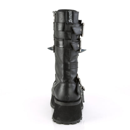 2 3/4" PF Lace-Up Mid-CalfBoot W/Metal ToeCap, SideZip (Demonia GRAD250/BVL)