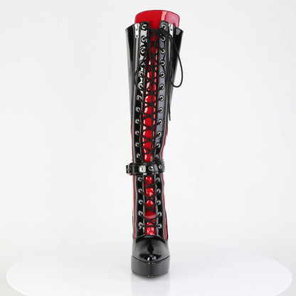 5 1/4" Lace-Up Knee High Boot, Inside Zip (Devious IND2028/B-R)