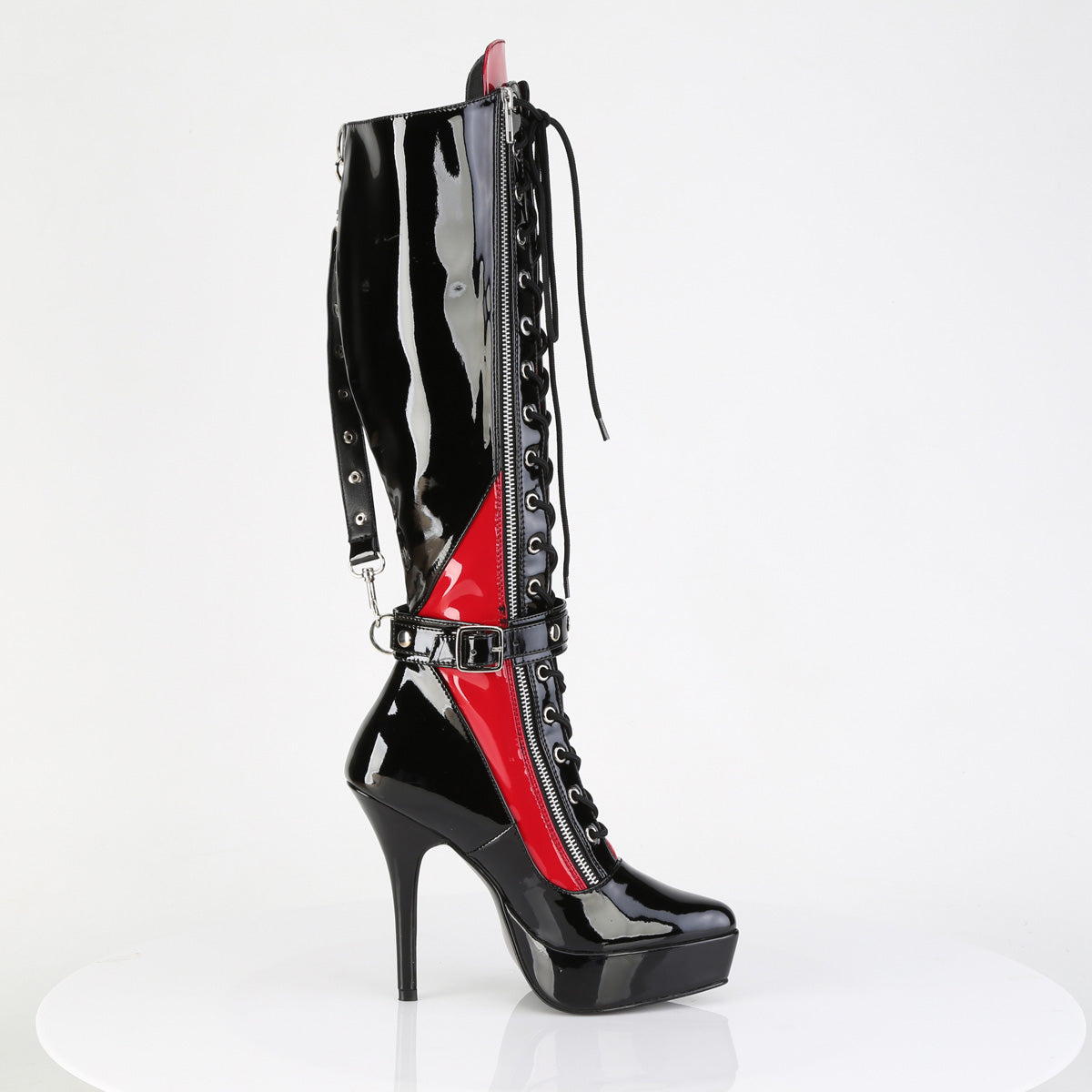5 1/4" Lace-Up Knee High Boot, Inside Zip (Devious IND2028/B-R)