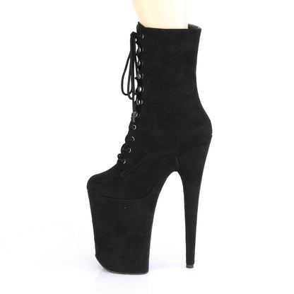 9" Heel, 5 1/4" PF Lace-Up Front Ankle Boot, Side Zip (Pleaser INF1020FS/BFS/M)