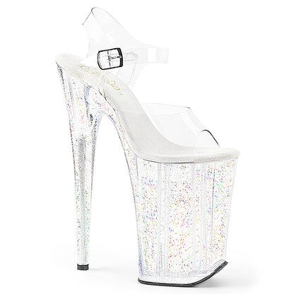9" Heel, 5 1/4" PF Ankle Strap Sandal w/Mini Glitter (Pleaser INF908MG/C/M)