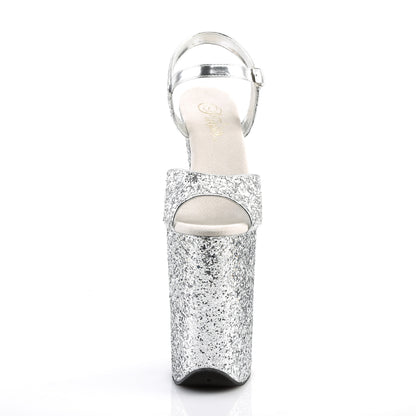 *9" Heel, 5 1/4" PF Glitter Ankle Strap Sandal (Pleaser INF910LG/SG/M)