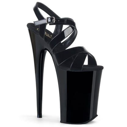9" Heel, 5 1/4" PF Criss-Cross Ankle Strap Sandal (Pleaser INF997/B/M)