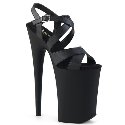 9" Heel, 5 1/4" PF Criss-Cross Ankle Strap Sandal (Pleaser INF997/B/M)