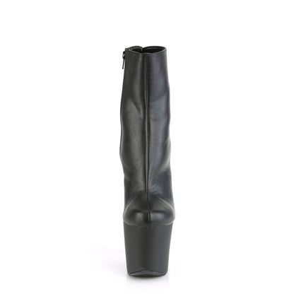 *7" Brass Knuckle Heel, 3 1/4" PF Ankle Boot, Side Zip (Pleaser IRGP1042/BPU/B-SCH)
