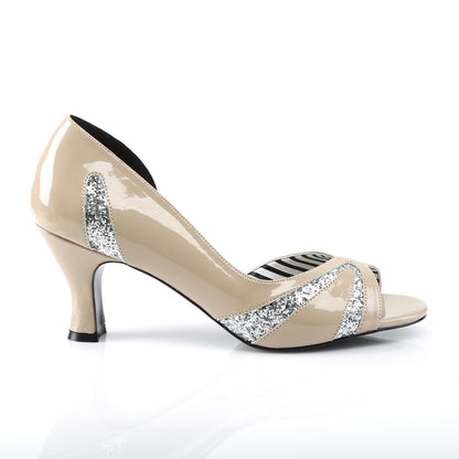 *3" Heel Peep Toe D'Orsay Pump (Pleaser Pink Label JENNA03/CR-SG)
