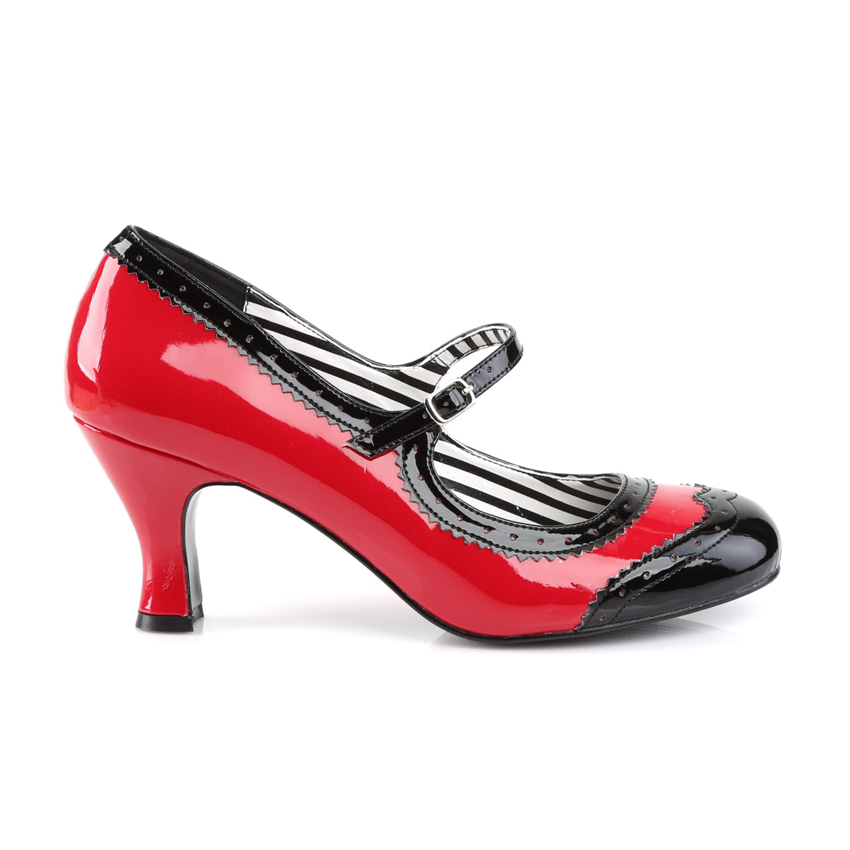 **3" Kitten Heel Spectator Mary Jane Pump (Pleaser Pink Label JENNA06/BPU-PT)