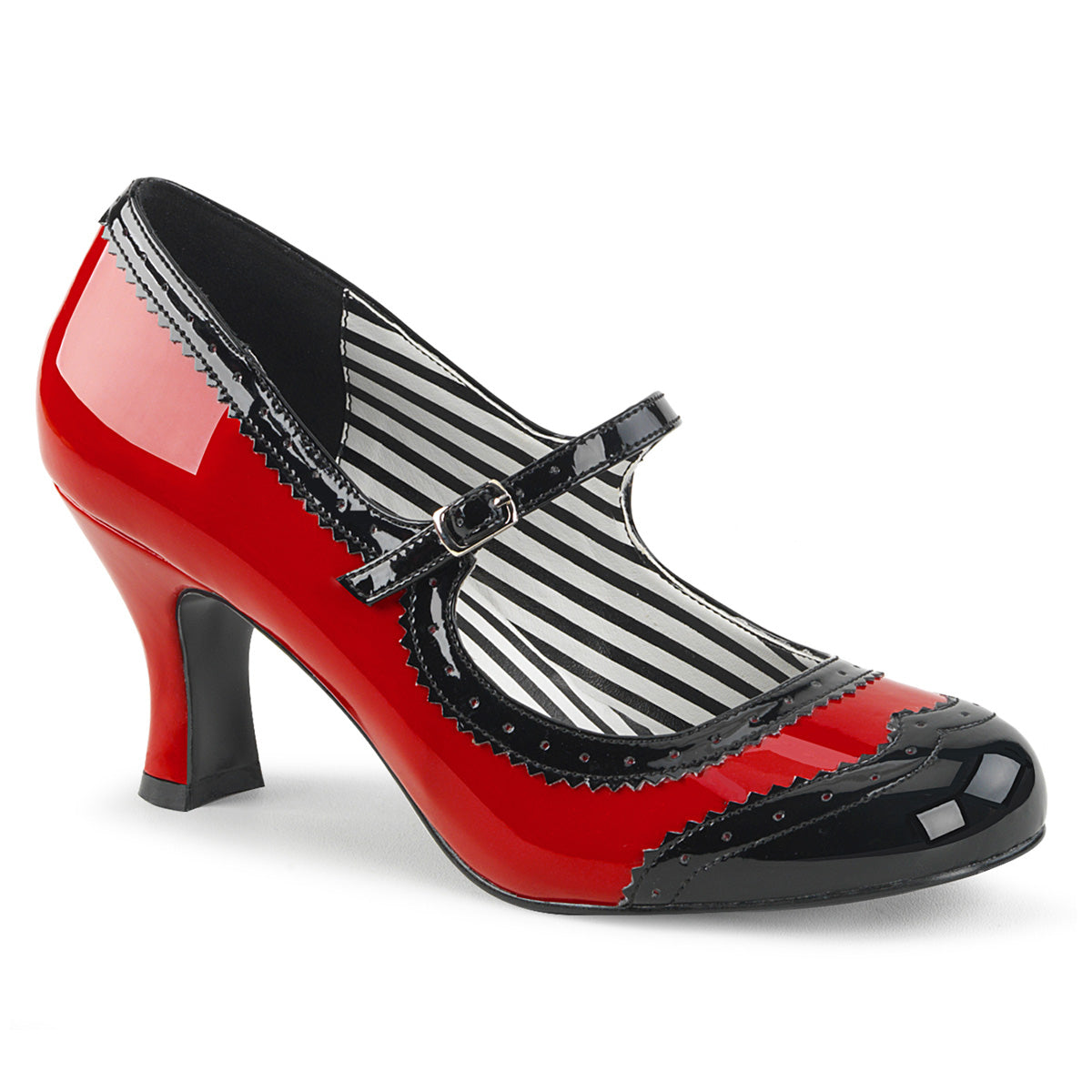 **3" Kitten Heel Spectator Mary Jane Pump (Pleaser Pink Label JENNA06/BPU-PT)