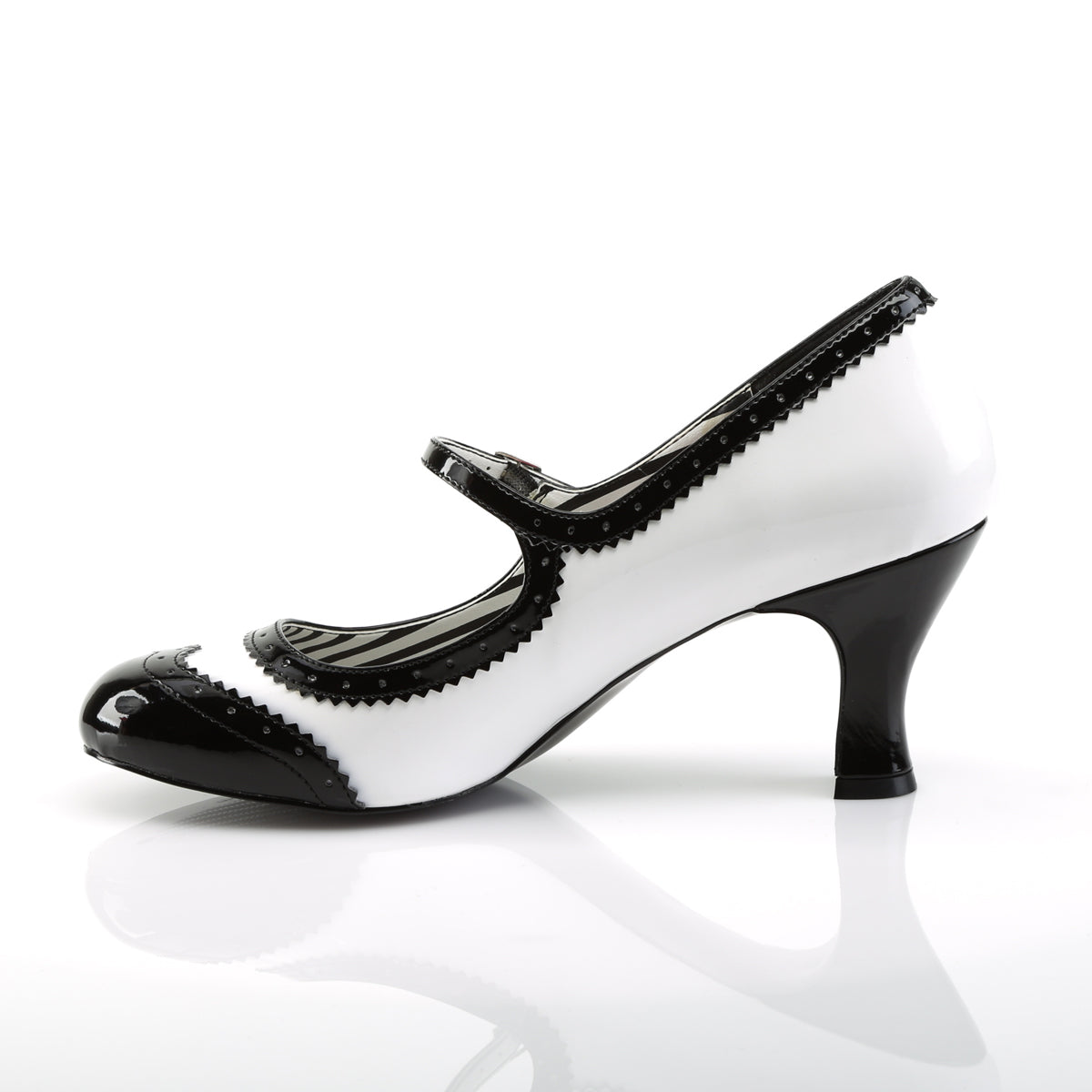 **3" Kitten Heel Spectator Mary Jane Pump (Pleaser Pink Label JENNA06/BPU-PT)