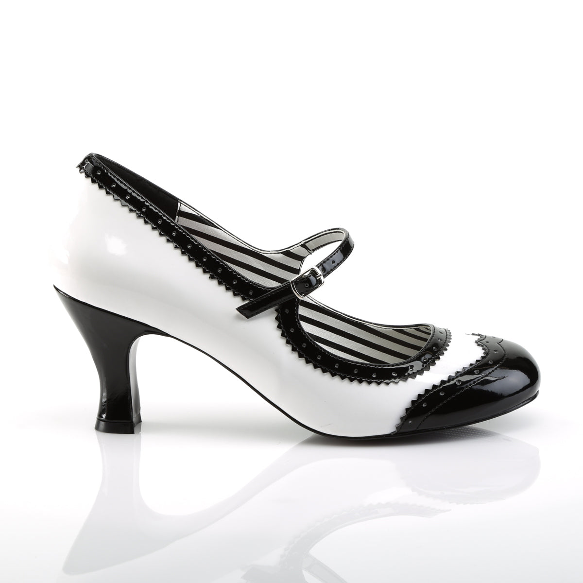 **3" Kitten Heel Spectator Mary Jane Pump (Pleaser Pink Label JENNA06/BPU-PT)