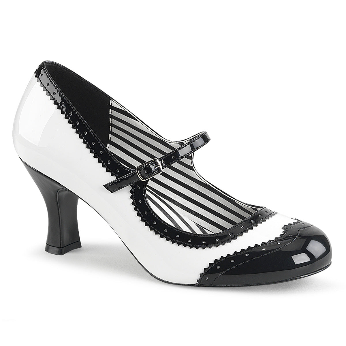 **3" Kitten Heel Spectator Mary Jane Pump (Pleaser Pink Label JENNA06/BPU-PT)