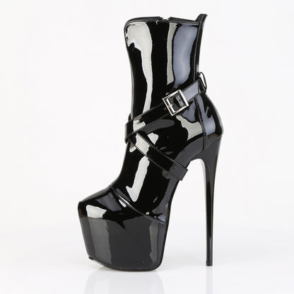 7" Heel, 3" Concealed PF Ankle Boot, Side Zip (Pleaser JUB1011/B)