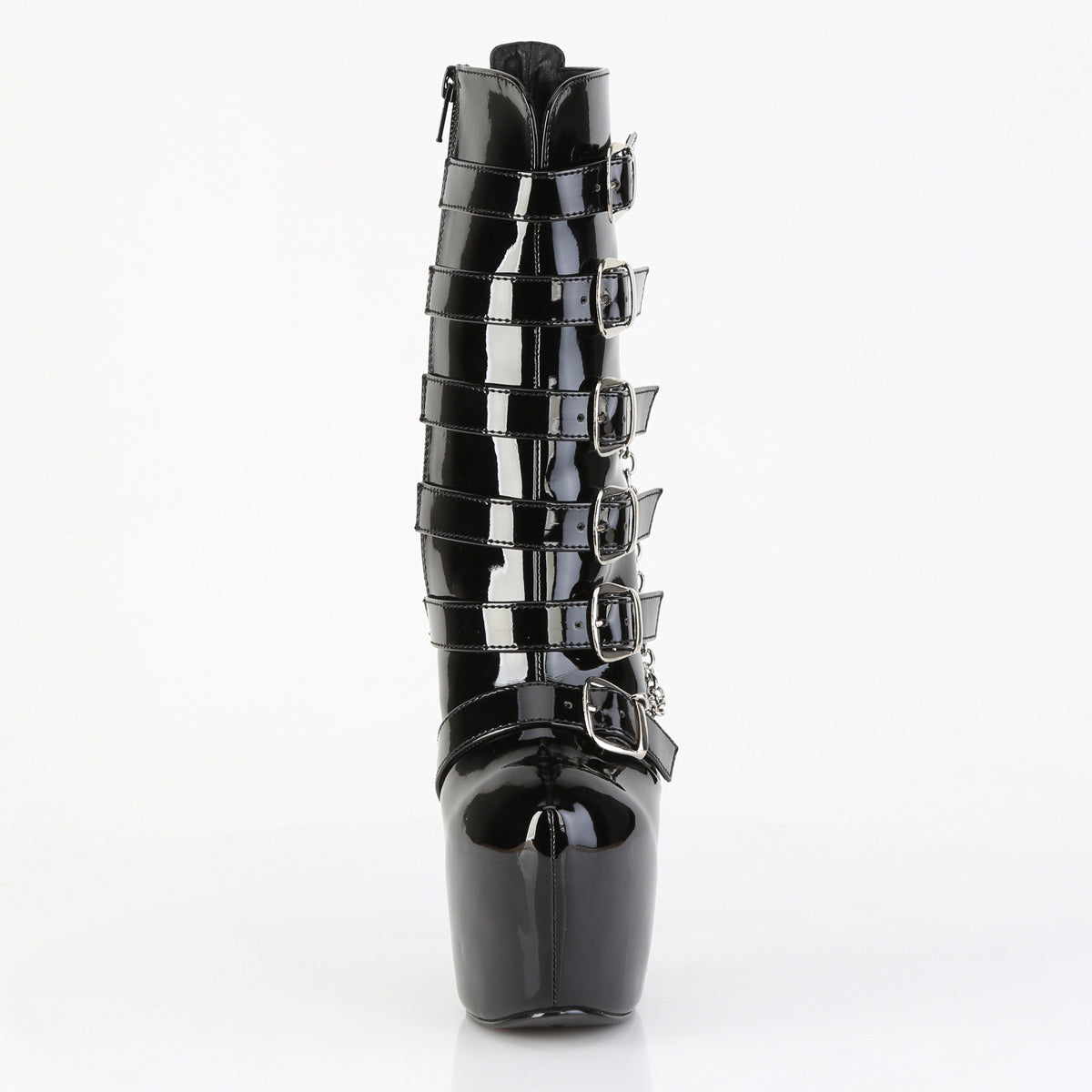 7" Heel,  3" Concealed PF Strappy Ankle Boot, Side Zip (Pleaser JUB1015/B)