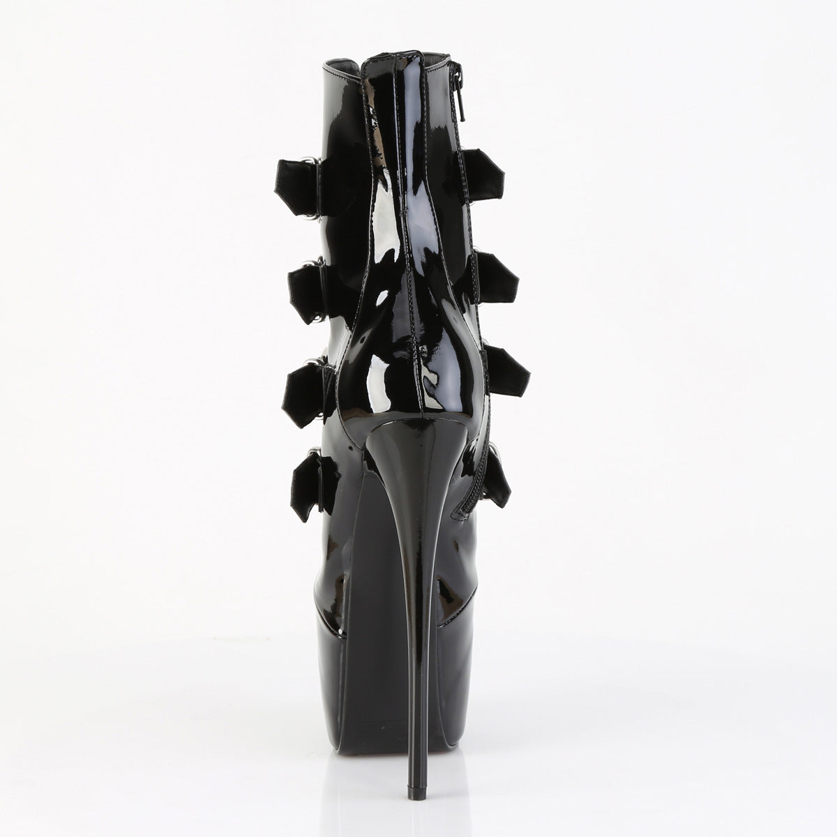 7" Heel,  3" Concealed PF Strappy Ankle Boot, Side Zip (Pleaser JUB1023/B)