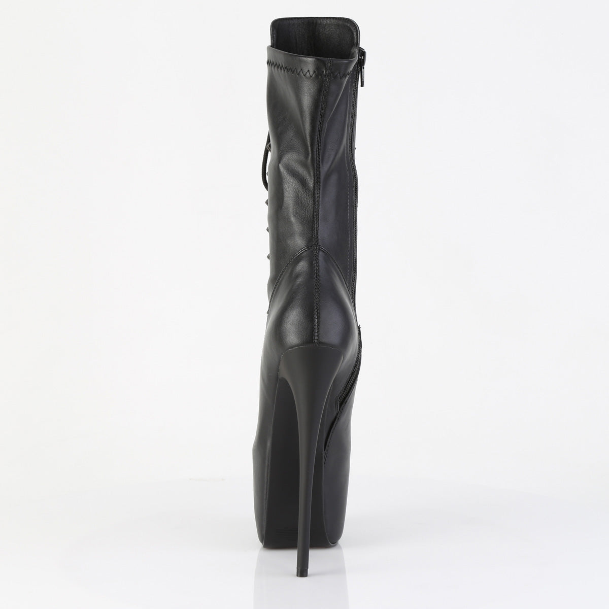 7" Heel, 3" Concealed PF Lace-Up Mid Calf Boot, Side Zip (Pleaser JUB1048/BPU)