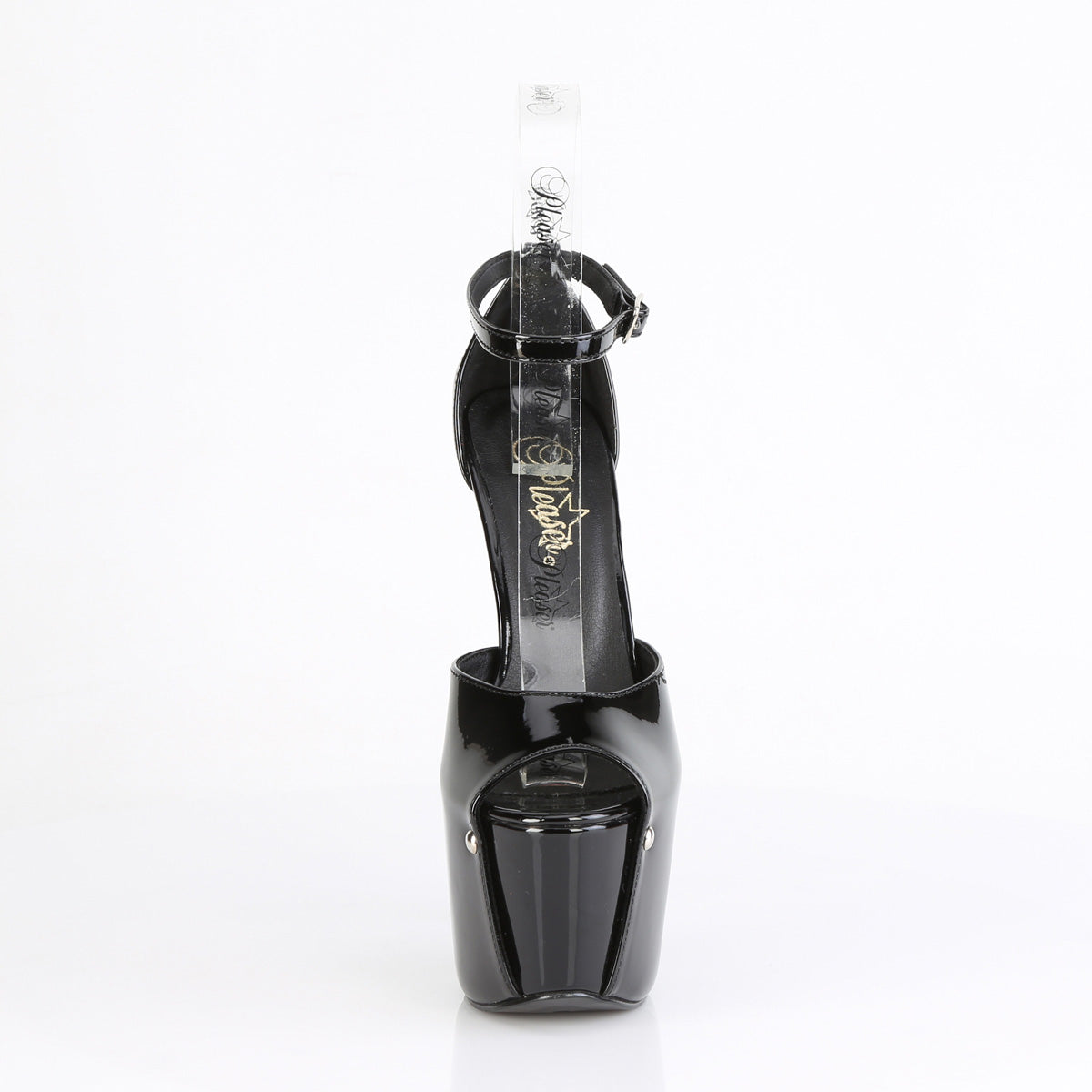 7" Heel, 3" Concealed PF Close Back Ankle Strap Sandal (Pleaser JUB15/B)