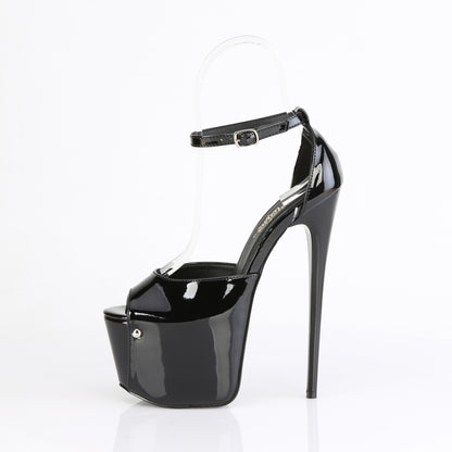 7" Heel, 3" Concealed PF Close Back Ankle Strap Sandal (Pleaser JUB15/B)